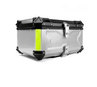 Motociclo Borse Serbatoio Bauletto Posteriore Per Moto In Alluminio Da 55L/65L Impermeabile Antigraffio Universale A Sgancio Rapido Moto Selle Bagagli(65L Silver)