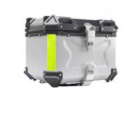 Motociclo Borse Serbatoio Bauletto Posteriore Per Moto In Alluminio Da 55L/65L Impermeabile Antigraffio Universale A Sgancio Rapido Moto Selle Bagagli(55L Silver)