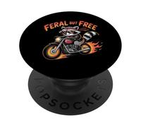 Motociclo da motociclista selvaggio ma libero procione PopSockets PopGrip Adesivo