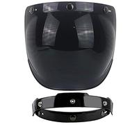 Motociclo Lente visiera casco, Visiera parabrezza Snaps casco. Visiera a bolla for casco da moto Ca-sco Moto Visiera Lente Bubble Shield Caschi da moto Accessorio (trasparente)(Schwarz)