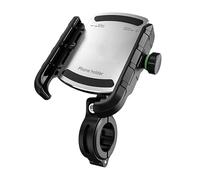Motociclo Porta Telefono Supporto Per Telefono Moto In Alluminio Manubrio Della Bicicletta Retrovisore Telefono Cellulare 3-7,0 Pollici Motociclo Supporto GPS(D'argento)