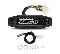 motociclo tachimetro Tachimetro universale per moto, contagiri, contachilometri, livello carburante, cruscotto digitale per motore da 12 V con sensore/staffa (opzionale)