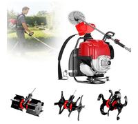 Motocoltivatore A Zaino A Benzina 4 Tempi Per Zappatura, Taglio E Diserbo Con Testa Tagliaerba A Cambio Rapido, 35.8CC 1.4HP Per Diserbo E Preparazione Terreno Efficienti