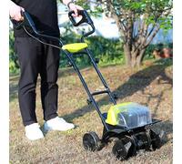 Motocoltivatore da Giardino, Motocoltivatore A Batteria con Doppia Ruota di Assistenza, Trasmissione Completa, Doppia Durata della Batteria al Litio, Potente Coltivatore del Terreno