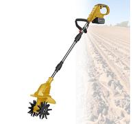 Motocoltivatore Elettrico A Batteria,Motocoltivatore Elettrico Da Giardino A 270 Giri/Min Per Aratura,Diserbo,Rivoltamento Del Terreno,Rimozione Delle Erbacce,Yellow-FourBlades-1battery