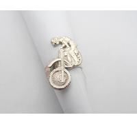 Motocross : Anello in Argento 925 - Moto da Cross Enduro - Pilota - Motociclista