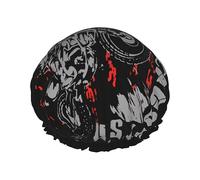 Motocross Dirt Bike American Flag Cuffie da a per donne Doppia cuffia impermeabile per capelli Divertente cuffia da bagno riutilizzabile