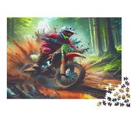 Motocross Estremo Puzzle 1000 Pezzi Puzzle per Adulti Scenario Forestale 70x50cm/1000pcs