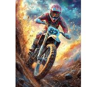 Motocross Rider in Mountain Waterfall Puzzle 500 Pezzi Relax E Meditazione Rompicapo Mindfulness Attività Per Il Benessere Riduzione Dell'ansia Regalo Per Tutti 500 PCS