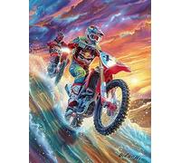 Motocross Rider on A Dirt Trail Puzzle 500 Pezzi Collezione Multicolore Paesaggi Science Fiction Magical Dream Classici Rompicapo Per Amanti Del Puzzle Adulti Regalo Festa Aziendale 500 PCS
