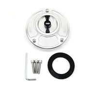 Motocycle CNC Fuel Tank Cap Cover Compatible With YZF R6 R6S R1 R25 R15 Fazer FZ1 FZ6 FZ6R FJR1300 TT600E TT600E TT600S FZ1000 FAZER(Sliver and Black)