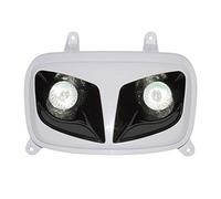 Motodak - Doppia ottica Replay rr8 per MBK 50 Booster 2004 + Yamaha 50 bws 2004 + bianco nero con 2 halogeni da 20 W.