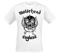 Motörhead England Uomo T-Shirt Bianco 100% Cotone Regular