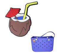 MOTOFITOOL Accessori per borse da spiaggia in gomma PVC Inserti Charms per Bogg Bag Cocco, Inserto decorativo per borsa da spiaggia Borsa da spiaggia Borsa da spiaggia, Gomma, Nessuna pietra preziosa