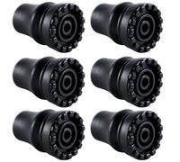 MOTOFITOOL Confezione da 6 punte in gomma resistenti, 3/4 di pollice antiscivolo, accessori per bastoni da passeggio, bastoncini da trekking, stampelle per anziani, colore nero