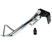MOTOFORCE Cavalletto Laterale Cromato Completo in Alluminio con Finizione Brushed Nickel, Supporto per Sostegno, Argento, 1 unità