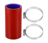 Motoforti 1 Set 40mm 1.57" ID 100mm 3.94" Length 0 Degree Red Blue Car Silicone Hose with Clamps Coolant Hose Universal
