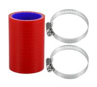 Motoforti 1 Set 42mm 1.65" ID 76mm 2.99" Length 0 Degree Red Blue Car Silicone Hose with Clamps Coolant Hose Universal