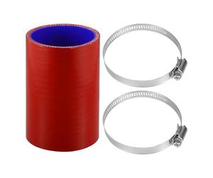 Motoforti 1 Set Tubo in Silicone per Auto Rosso Blu 60mm 2.36" ID 100mm 3.94" Lunghezza 0 Gradi con Morsetti Tubo Refrigerante Universale