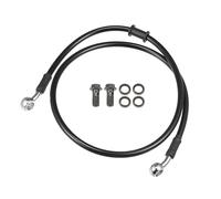 Motoforti Tubo Freno Universale per Moto ATV Dirt Bike Motocross, Tubo Freno Idrualico Intrecciato, 90cm, Resistente, Metallo, Tono Nero Argento, 1 Set