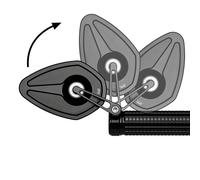 Motogadget Mo.view Sport 60 Flip Specchietto Terminale Manubrio, nero