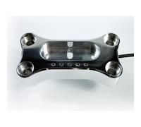 motogadget msm Metric Handle Bar Top Clamp per il montaggio del motoscopio mini, argento