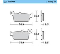 MotoMaster Rear Pro Racing GP Pastiglie Freno Sinterizzate Suzuki DR-Z 400 S