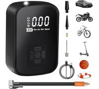 motomoyo Compressore Aria Portatile,4000mAh Mini Compressore 4 Modalità Air Pump Elettrica 150PSI Gonfia Gomme Auto Portatile con Schermo LCD Digitale e Torcia LED per Auto/Bici/Moto/Scooter/Pallone