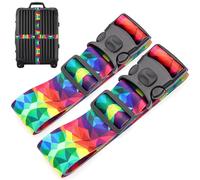 MOTONG 2PCS Cinghia per Valigia, Cinghia per Bagagli Regolabile da 200 cm, Cinghie per bagagli personalizzate per una rapida e facile identificazione dei Viaggio Accessori Utili(Multicolore)