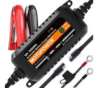 MOTOPOWER MP00205B 12V 1000mA Caricabatterie Automatico per Auto, Moto, ATV e Altro - Nero