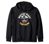 Motor Boat Captain Nautical Boating Design Felpa con Cappuccio