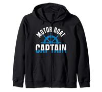 Motor Boat Captain Nautical Boating Design Felpa con Cappuccio