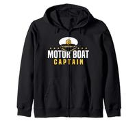 Motor Boat Captain Nautical Boating Design Felpa con Cappuccio