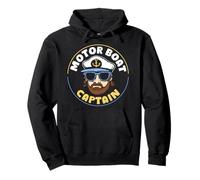 Motor Boat Captain Nautical Boating Design Felpa con Cappuccio