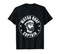 Motor Boat Captain Nautical Boating Design Maglietta