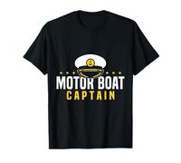 Motor Boat Captain Nautical Boating Design Maglietta