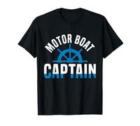Motor Boat Captain Nautical Boating Design Maglietta