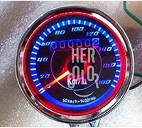 Motor-nn - Contachilometri doppio classico per moto con luci LED, velocità e km percorsi, 60 mm