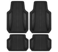 Motor Trend ChromeTech - Set completo di tappetini per auto, in gomma resistente, con accento bicolore, protezione interna anteriore e posteriore per tutte le condizioni atmosferiche, con retro