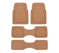 Motor Trend FlexTough Tappetini per auto in gomma beige per veicoli a 3 file - Deep Dish tappetini per auto per tutte le condizioni atmosferiche tappetini per auto resistenti su misura design
