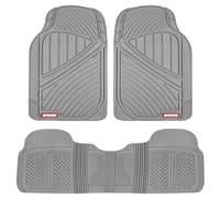 Motor Trend FlexTough - Tappetini per Auto in Gomma per Tutte Le Condizioni atmosferiche, 3 Pezzi, per Auto, Camion, SUV, Resistenti e Impermeabili (Grigio)