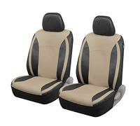 Motor Trend M424 Coprisedili per auto in pelle sintetica beige con occhi di serpente, solo frontali, misura universale per auto, camion, furgone, SUV