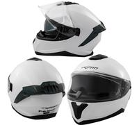 Motorbike Full Face Helmet Motorcycle Scooter Inner Sun Visor Touring White