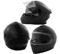 Motorbike Full Face Helmet Motorcycle Scooter Inner Sun Visor Touring Black