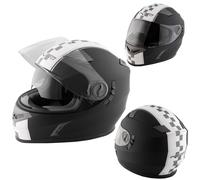 Motorbike Full Face Helmet Motorcycle Scooter Inner Sun Visor Touring Black M