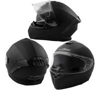 Motorbike Full Face Helmet Motorcycle Scooter Inner Sun Visor Touring Matt Black