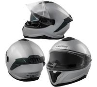 Apro Casco Integrale Moto/Scooter Touring Visiera Interna Parasole Argento L