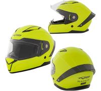 Motorbike Full Face Helmet Sport Scooter Sun Visor Touring Yellow Fluo M