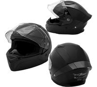 Motorbike Full Face Helmet Sport Scooter Visor Touring Black S