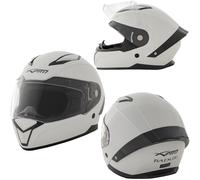 Motorbike Full Face Helmet Sport Scooter Visor Touring White XL